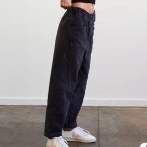 FREE PEOPLE - WE THE FREE - POWELL BOYFRIEND PULL ON PANTS JEANS - WASHED BLACK